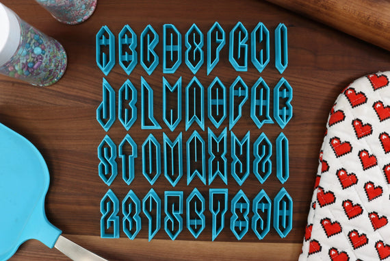 Drawn S Classic Style FONT Cookie Cutters Set - Gaming Baking, School Memes, Letter Cutouts Baking Fondant Letters, Letters for Cakes