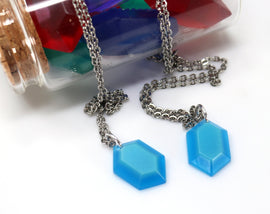 Zelda Glow in the Dark Rupee Pendant Necklace Legend of Zelda Breath of the Wild Necklace - Nintendo/Zelda Gift - LootCaveCo