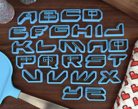 Soviet Space FONT Cookie Cutters - Astronomical Exploration, Fondant Letters, Letters for Cake decorating - Galactic Flight