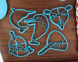 Nifty Narwhals Cookie Cutters - Detailed Narwhal, Gentleman Narwhal, Narwhal Face, Narwhal Outline, Party Narwhal - Cute Narwhal Cookies