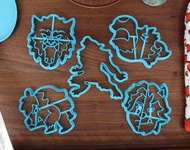 Wretched Werewolf Cookie Cutter - Cartoon Werewolf, Howling Werewolf, Snarling Werewolf, Split Werewolf, Werewolf Silhouette - Midnight Wolf