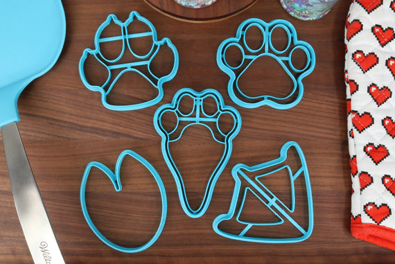 Pet Paw Prints Cookie Cutters - Cat Print, Dog Print, Duck Print, Horse Print, Rabbit Print - Animal Paw Print Cookies Cutter - Biology Fun