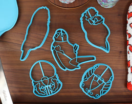 Beautiful Budgies Cookie Cutters - Afro Budgerigar, Parakeet Face, Parakeet Outline, English Budgie, Laying Budgie - Gift for Ornithologists