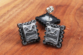 Mario Wild Thwomp Earrings Pair - Mario Enemies Merch - Mario Cosplay Nintendo Gift | ERG1