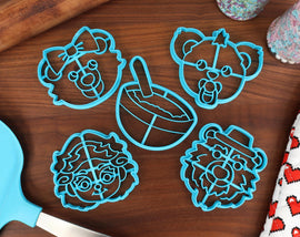 Goldilocks and the Three Bears Storytime Cookie Cutters - Baby Bear, Goldilocks, Mama Bear, Papa Bear, Porridge Bowl - Bedtime Stories Tales