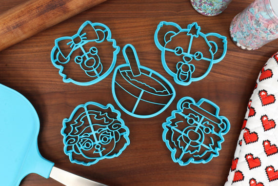 Goldilocks and the Three Bears Storytime Cookie Cutters - Baby Bear, Goldilocks, Mama Bear, Papa Bear, Porridge Bowl - Bedtime Stories Tales