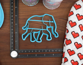 Elegant Elephants Cookie Cutters - Cute Elephant, Elephant Face, Elephant Outline, Running Elephant, Teacup Elephant - Elephant Cookies