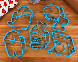 Among Us Cookie Cutters - Imposter, Vent, Schoolgirl Crewmate, Ghost Crewmate, Normal Crewmate