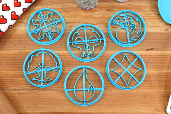 MTG Mana Symbols Cookie Cutters - Mountain, Island, Swamp, Plains, Forest, Waste