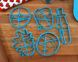 Rick and Morty Character Cookie Cutters- Rick, Morty, Summer, Mr. Meseeks, Mr. PoopyButthole