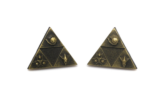 Zelda Earrings Triforce Spritual Stone -Stainless Steel Stud-  Legend of Zelda Breath of the Wild - Nintendo/Zelda Gift