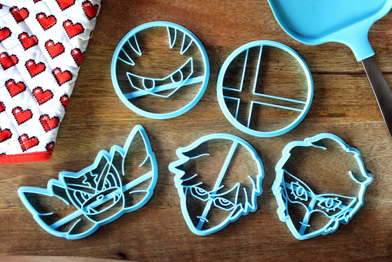 Super Smash Bros Cookie Cutters - Joker, Bayonetta, Meta Knight, Smash Ball - Super Mario Bros /  Nintendo Gift