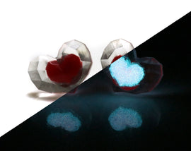 Zelda Heart Container Earrings - Glow in the Dark / Piece of Heart Earrings - Legend of Zelda Breath of the Wild  - Zelda Gift