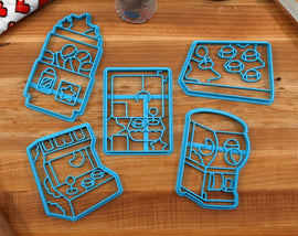 Kawaii Arcade Cookie Cutters - Fighter Box, Gachapon Machine, Kawaii Claw Machine, Star Gachapon, UWU Cabinet - Anime Baking