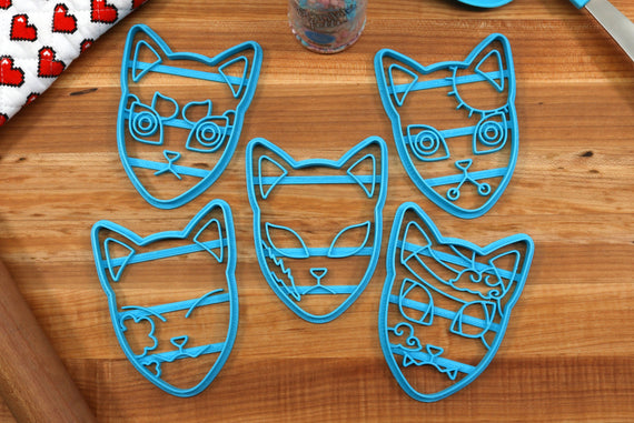 Kitsune Mask Cookie Cutters - Nami Kitsune, Makomo Kitsune, Sabito Kitsune, Tanjiro Kitsune, Giyuu Kitsune,  - Anime Baking
