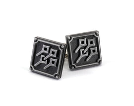 Sage FFXIV Job Cufflinks - Metal Resin, Final Fantasy 14 FF14 Soul Crystal