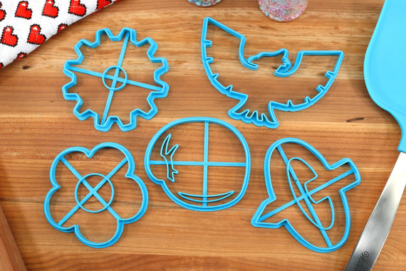 Super Smash Bros Logos Set 1 Cookie Cutters - ROB, Punch Out, Pikmin, F-Zero  - Super Mario Bros /  Nintendo Gift