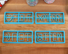 Undertale Cookie Cutters Battle Options- Mercy, Fight, Item, Act  - Undertale /  Baking Gift