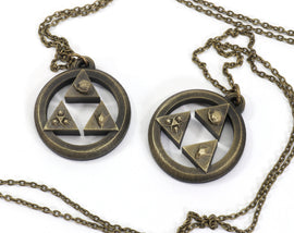 Zelda Triforce Spiritual Stone Charm Necklace - Legend of Zelda Breath of the Wild Necklace - Nintendo/Zelda Gift