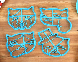 Cursed Cats Cookie Cutters - Thumbsup Kitty, Smug Kitty, Mocking Kitty, Blush Kitty - Cat Fan Gift