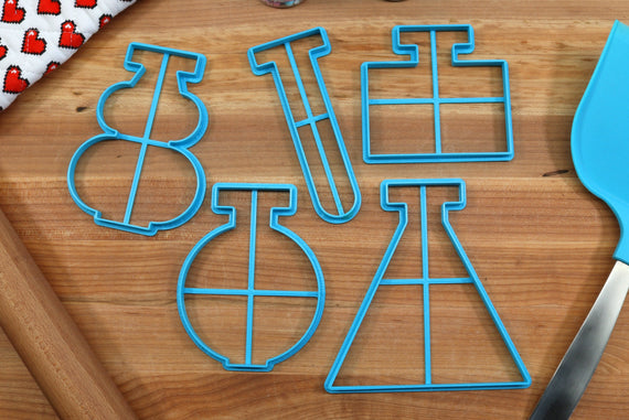 Halloween Potion Bottle Cookie Cutters - Test Tube, Erlenmeyer Flask - Chemistry Cookie Cutters