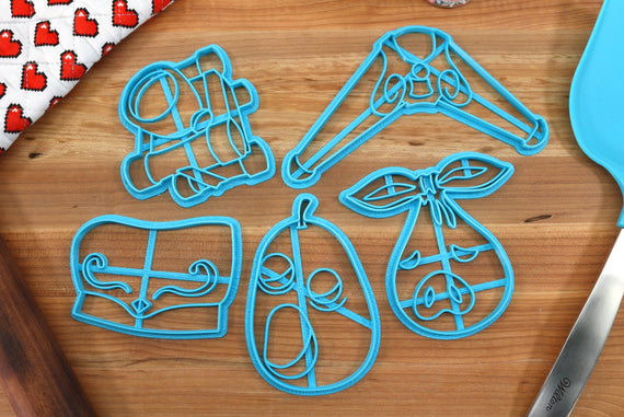 Legend of Zelda Cookie Cutters Windwaker Items - Picto Box, Hyoi Pear, Delivery Bag, Windwaker Boomerang, Bait Bag