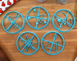 Lovecraft Great Old Ones Cookie Cutters Set 2 - Cthugha, Cthulhu, Ghatanothoa, Shudde M'ell, Zhar