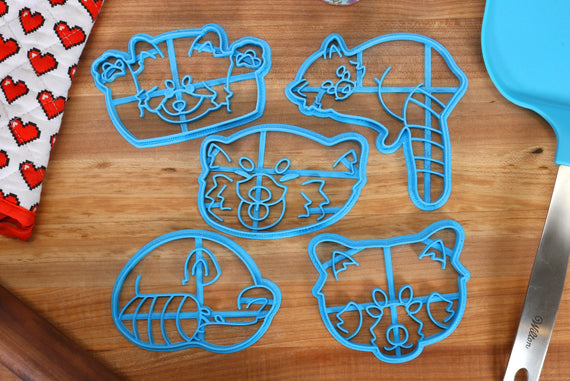 Red Panda Cookie Cutters - Napping Red Panda, Sitting Red Panda, Threateneing Red Panda - Zoo animal Gift