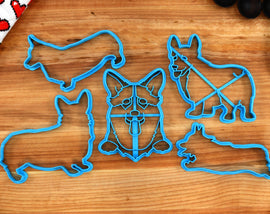 Pembrook Welsh Corgi Cookie Cutters - Pembrook Stack, Corgi Stack, Pembrook Running, Corgi Running