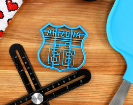 Arizona Cookie Cutters - Arizona Outline, Arizona Flag, Route 66, Desert Cactus, Ring Tailed Cat- AZ Gift Idea