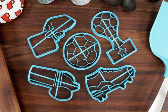 Soccer Cookie Cutters - Foul Card, Referee Whistle, Soccer Ball, Soccer Cleat, Soccer Trophy - Soccer Party