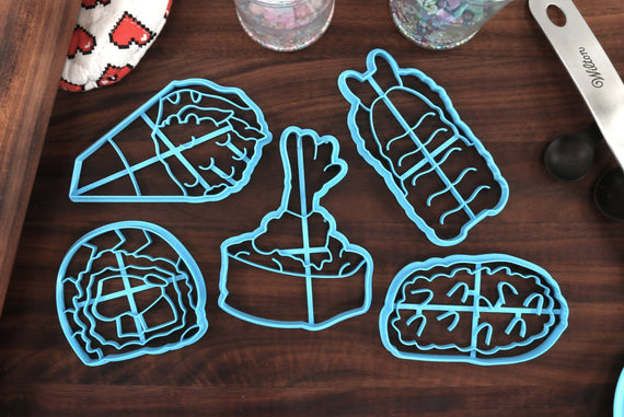 Sushi Cookie Cutters - Inari, Rainbow Roll, Shrimp Nigiri, Temaki, Tempura Roll - Japanese Food Cookie Cutters