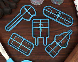 Cell Phone Cookie Cutters Set 1 - Smartphone, Phone Charger, Car Charger, Earbud, Wireless Speaker - Cell Phone Lover