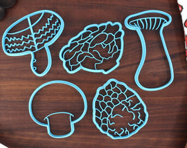 Morel Mushroom Cookie Cutters - King Oyster, Maitake, Shiitake, Truffle, White Button- Mycology Gift - Forager Gift