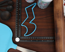 Musical Notes Cookie Cutters, Set 1 - Beamed Notes, Quarter Notes, Quarter Rest, Sixteenth Note, Treble Clef Music Cutter