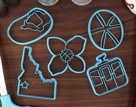 Idaho Cookie Cutters - Baked Potato, Idaho State Outline, Idaho Syringa, Sky Lift, Star Garnet - ID Gift Idea