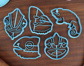 Chameleon Cookie Cutters - Tropical Lizard Baking - Chameleon Face, Chameleon Outline, Cute Chameleon - Happy Reptiles - Gift Idea