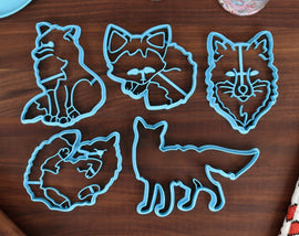 American Red Fox Cookie Cutters - Cute Red Fox, Red Fox Face, Red Fox Outline Sitting Red Fox - Gift for Sleeping Fox Fan