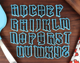 Medieval Scroll FONT Cookie Cutters - Fondant Letters, Letters for Cake decorating - Ye Olde Fantasy Fonts - Ancient Text