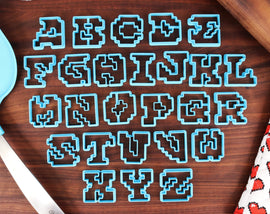 Alucard 8 Bit Pixel FONT Cookie Cutters - RPG Menu Text, Fondant Letters, Letters for Cake decorating - Vampire Hunting
