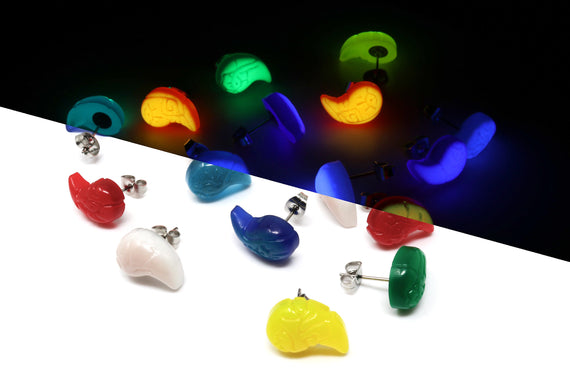Zelda Secret Stone Earrings - Glow in the Dark Sage Tears Earring - Tears of The Kingdom Zonai Artifacts Crystal Pins | ERG1
