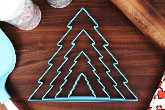XL Christmas Tree Cookie Cutters - 4 in through 1 In Concentric All Sizes included - Christmas Cookie Towers