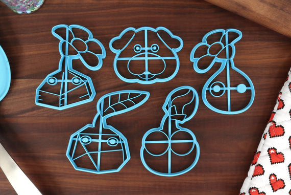 Plant Minions Species, Set 2 - Cookie Cutters - Glow Ones, Ice Ones, Oatchi, Rock Ones, Winged Ones - Tiny Treasure Hunters Cutters