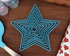 XL Star Cookie Cutters - 8in Through 1in - Concentric Cutter - All Sizes included - Decorative Fondant Cakes & Cookie Towers