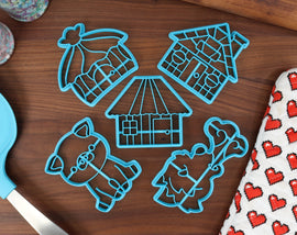 Three Little Pigs Storytime Cookie Cutters - Big Bad Wolf, Brick House, Little Pig, Stick House, Straw House - Bedtime Stories & Classics