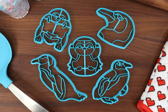 African Penguins Cookie Cutters - African Penguin Face, Penguin Outline, Baby Penguin, Cute Penguin, Detailed Penguin - Cute Penguin Cutters